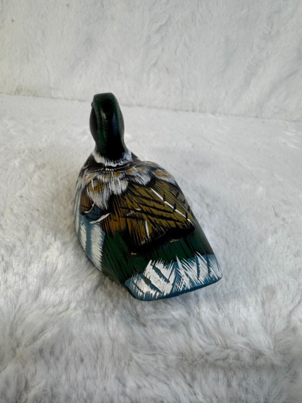 Wood Duck Decoy Hand-Painted Carved Mallard Rustic Country Home Décor Folk Art - Picture 3 of 7